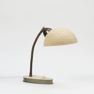 Tafel-/bureaulamp creme en koper kleurig - Retro Studio