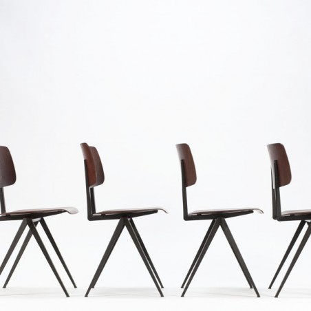 Set of 4 industrial Galvanitas chairs