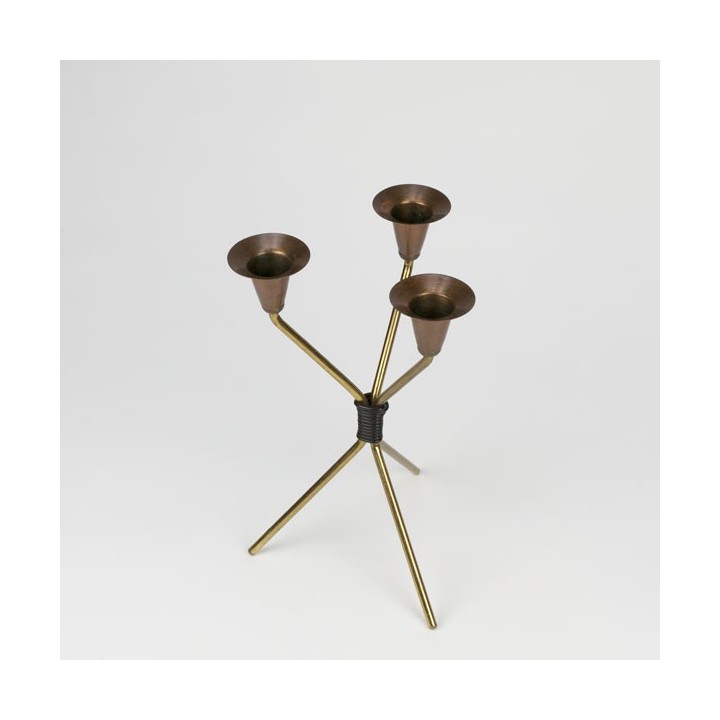 Koperkleurige kandelaar - Retro Studio