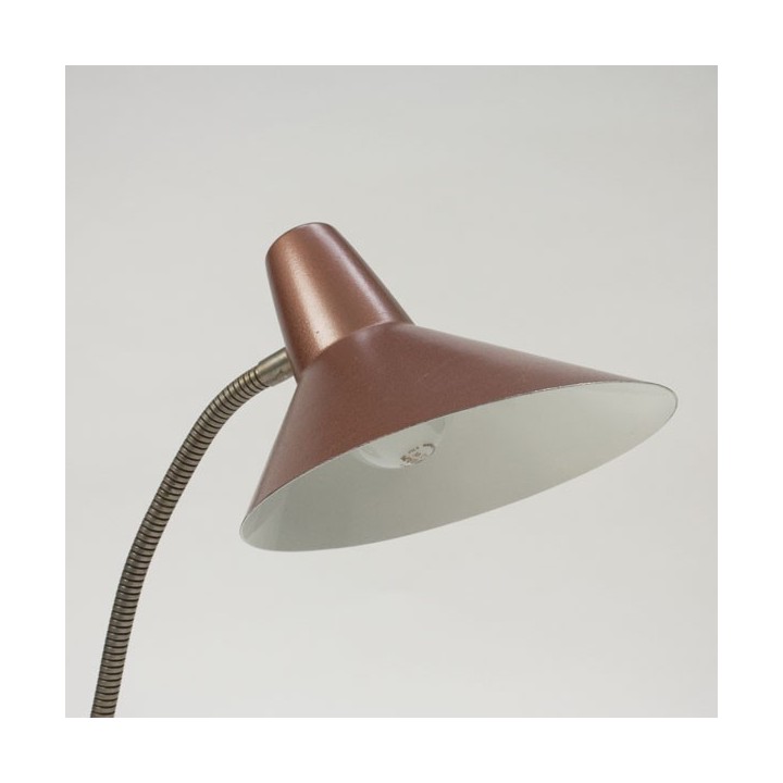 Bureaulamp met bruine kap - Retro Studio