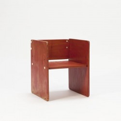 Red wooden block childrens chair