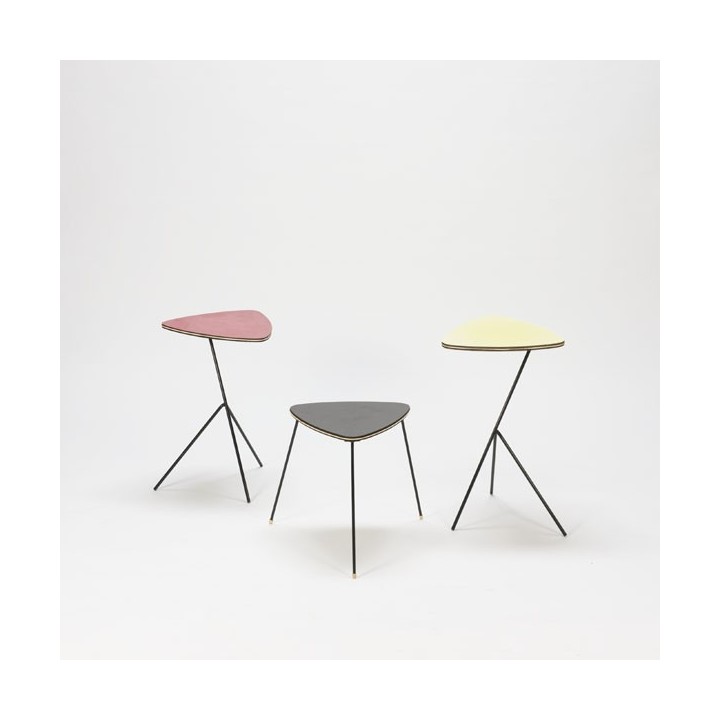 Set of 3 vintage sidetables 1950's - Retro Studio