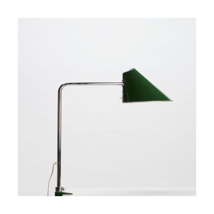 Bureau-/ klemlamp met groene kap - Retro Studio