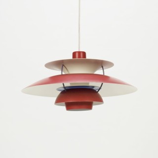 Vintage PH 5 hanglamp ontwerp Poul Henningsen rood - Retro