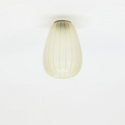 Ceiling lamp 1950's glass/yellow
