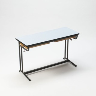 Kinderbureau met blauw formica blad - Retro Studio