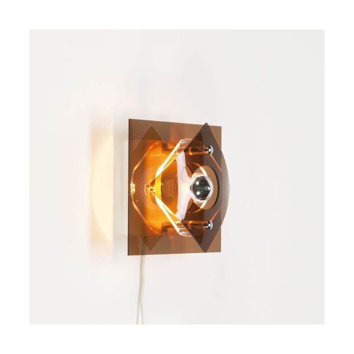 Plexiglazen wandlamp jaren 70 vintage - Retro Studio