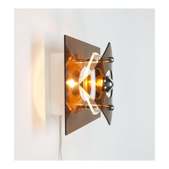 Plexiglazen wandlamp jaren 70 vintage - Retro Studio
