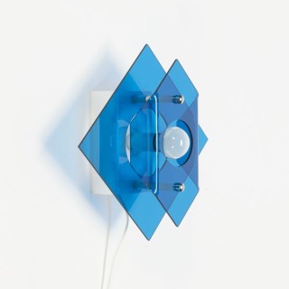 Plexiglass wall lamp 1970 blue - Retro Studio