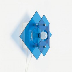 Plexiglass wall lamp 1970 blue