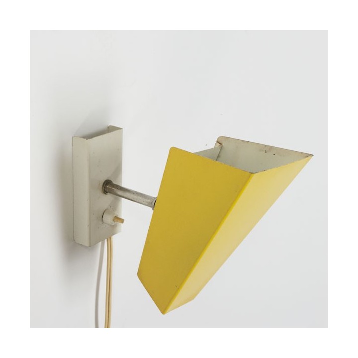 Modernistische wandlamp geel - Retro Studio