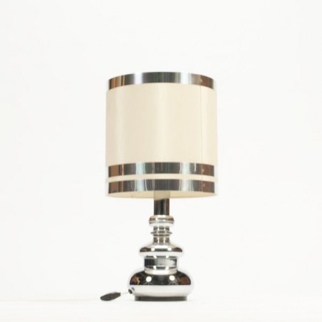Table lamp with chrome glass base