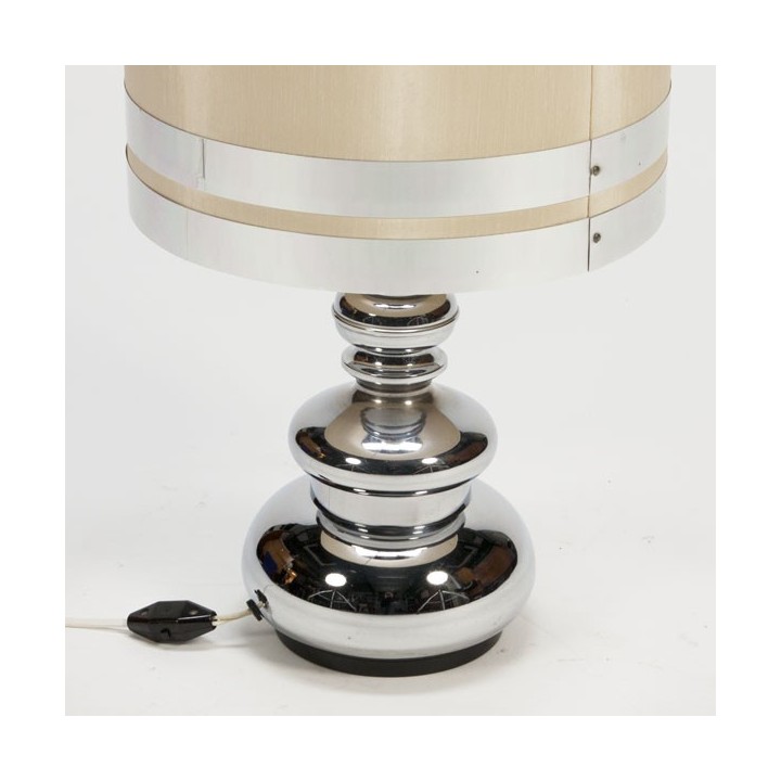 Tafellamp met chroom glazen voet - Retro Studio