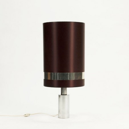 Table lamp with brown shade