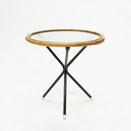 Small round bamboo table