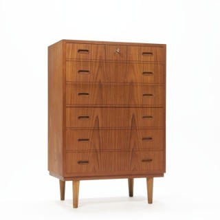 Ladekast in teakhout met spiegel - Retro Studio