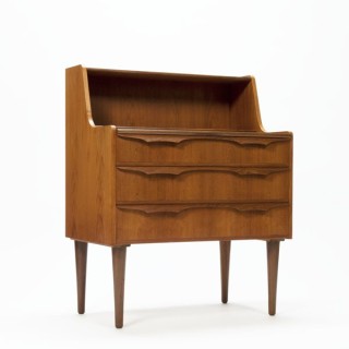 Secretaire in teakhout met spiegel - Retro Studio
