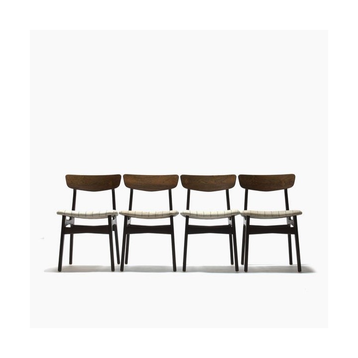 Palissander eettafel stoelen set van 4 - Retro Studio