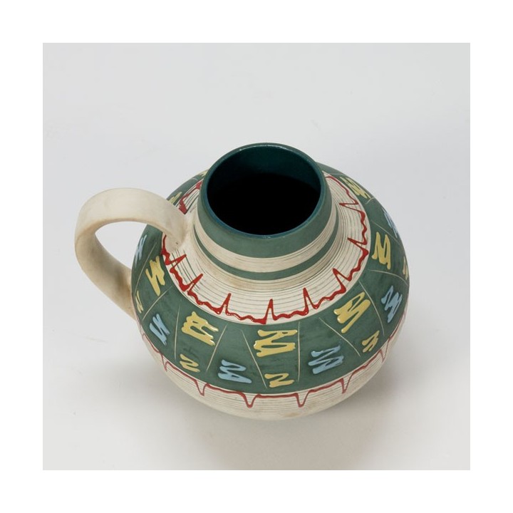 West-Germany vaas met 50's design bol model - Retro Studio