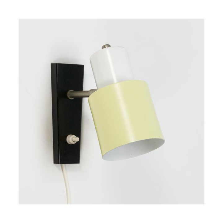 Hala wandlamp geel/ wit - Retro Studio