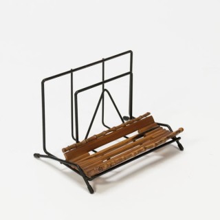 Mailholder black with details in bamboo - Retro Studio