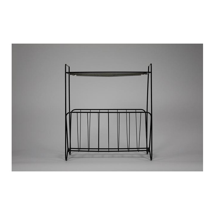 Metalen magazine rek zwart/wit - Retro Studio