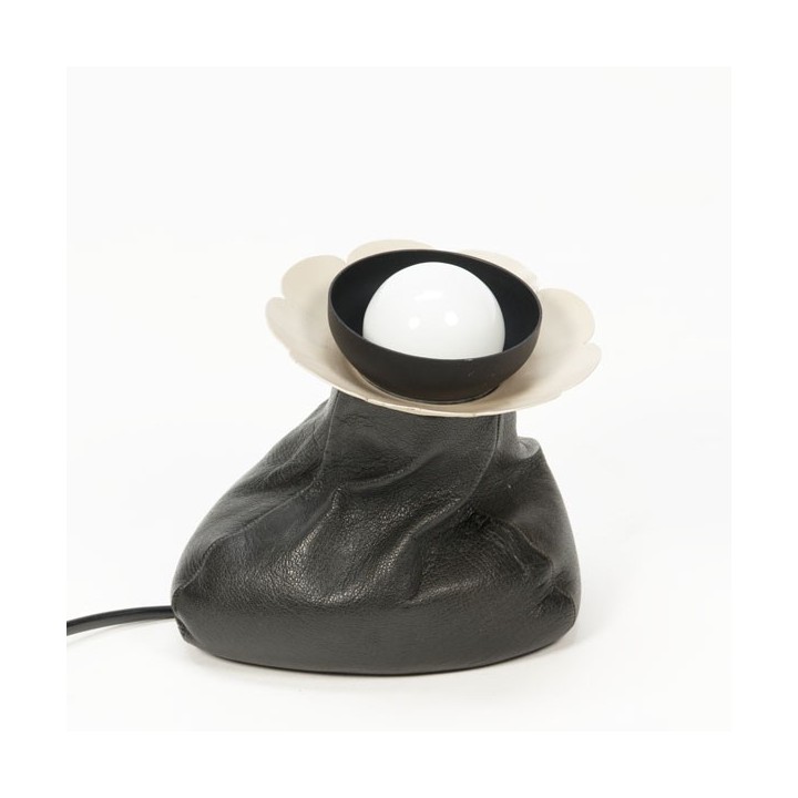 Tafellamp lederen voet - Retro Studio