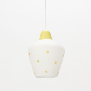 Glass hanging lamp with yellow stars - Retro Studio