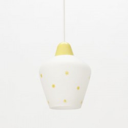 Glass hanging lamp with yellow stars
