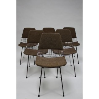 Wire chairs 1950's set of 6 - Retro Studio