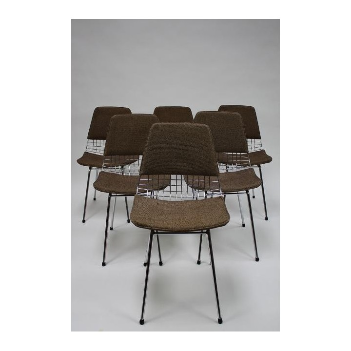 Wire chairs 1950's set of 6 - Retro Studio