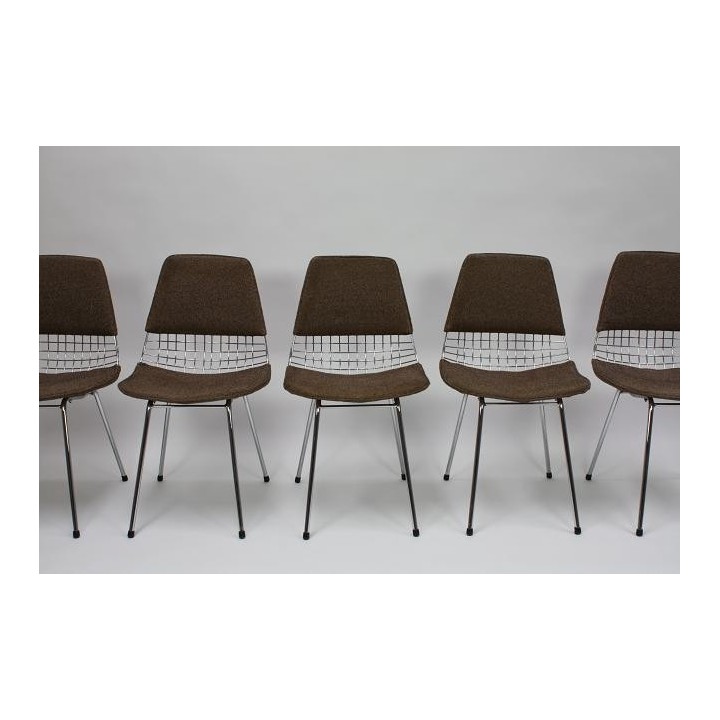 Wire chairs 1950's set of 6 - Retro Studio