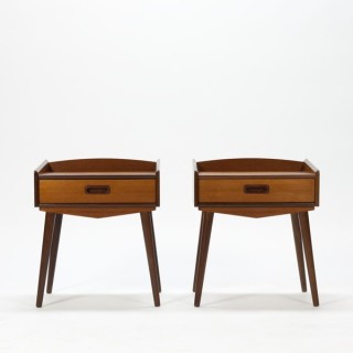 Set van 2 nachtkastjes van teakhout - Retro Studio