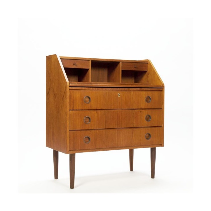 Danish secretary in teak with round handles - Retro Studio