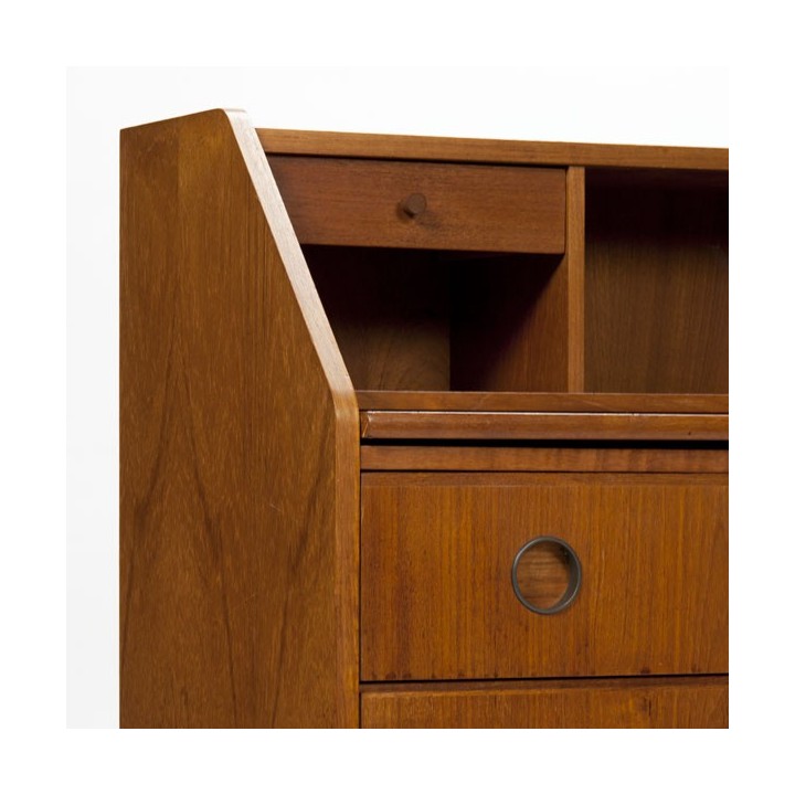 Danish secretary in teak with round handles - Retro Studio