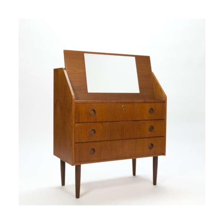 Danish secretary in teak with round handles - Retro Studio
