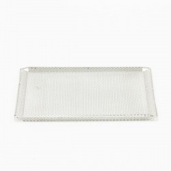 Small plate white perforated metal