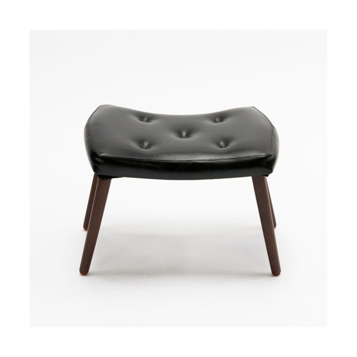 Poef/ ottoman zwart skai - Retro Studio