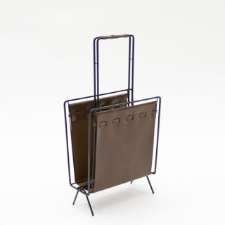 Magazine rack with brown skai - Retro Studio