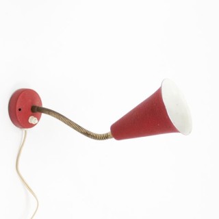 Wall lamp red/ brass 1950's - Retro Studio