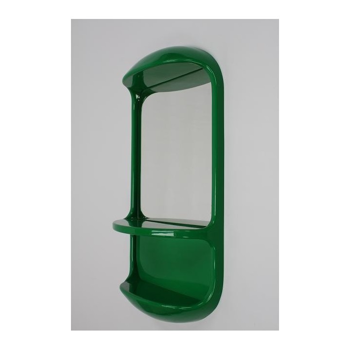 Green plastic mirror 1970s - Retro Studio