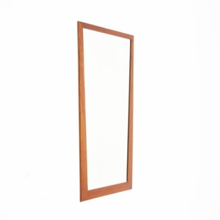Large Danish mirror with teak edge - Retro Studio