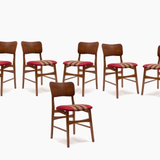 Set van 6 Deense teakhouten stoelen - Retro Studio