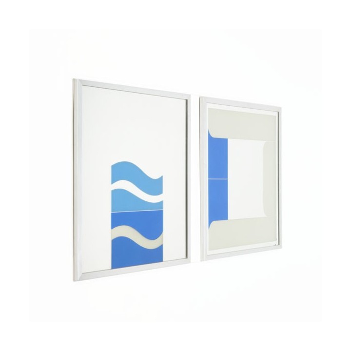 Set van 2 kunstwerken op spiegelglas