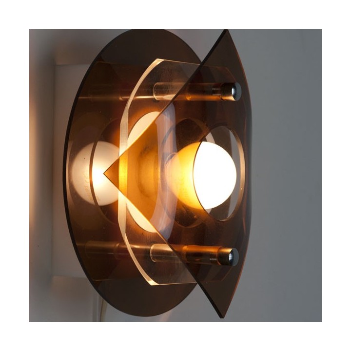 Plexiglazen wandlamp rond - Retro Studio