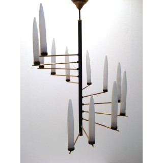 Grote scandinavische hanglamp met glas - Retro Studio