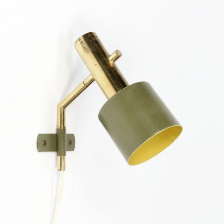 Wall lamp 1950's brass/ green