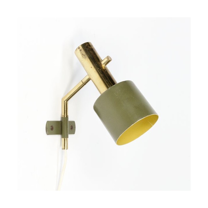 Wall lamp 1950's brass/ green - Retro Studio