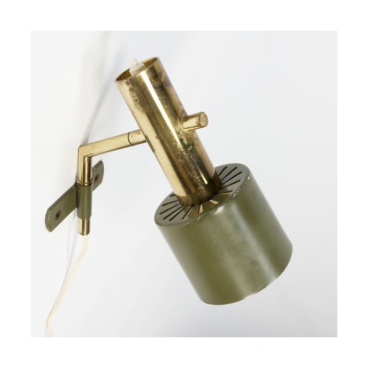 Wall lamp 1950's brass/ green - Retro Studio