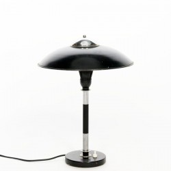 Zwart/ chromen tafellamp